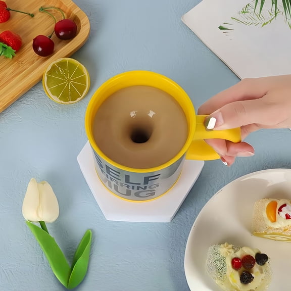 Hometravel Automatic Magnetic Stirring Coffee Cup, Electric Mixing Mug for Coffee Milk and Beverages, Portable Rechargeable Self Stirring Cup with Built-in Whisk, Perfect for Home Office Travel