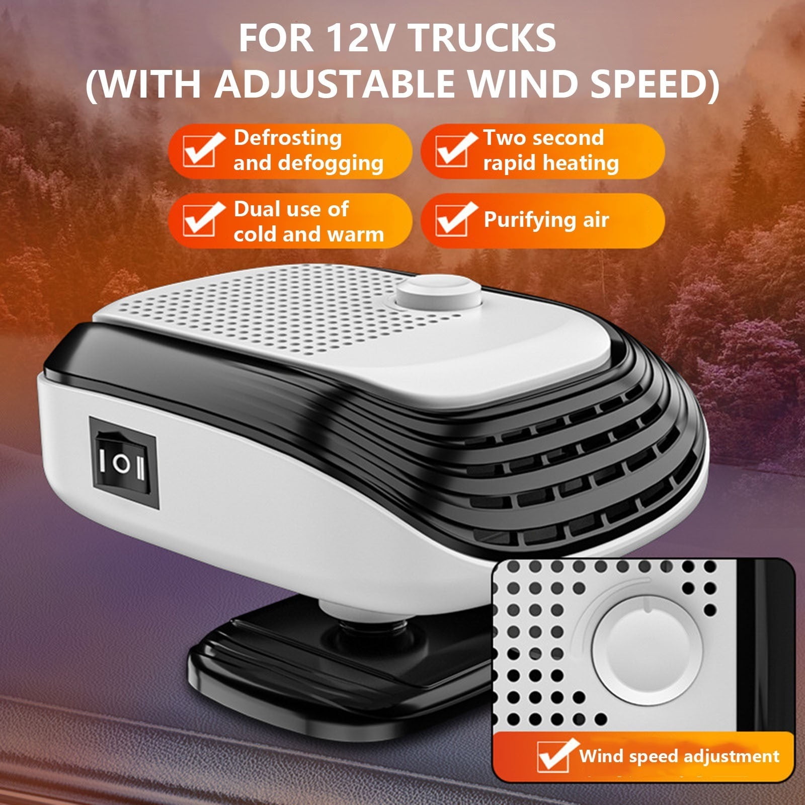 Hometravel Car Interior Heater, 12V Vehicle Specific Heating Fan ...