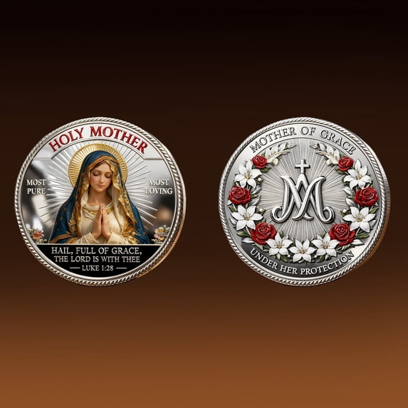 Hometravel Catholic Holy Coin, Resurrection of Christ Commemorative Metal Coin in Gold Tone, Religious Keepsake for Collection, Gift, and Spiritual Display
