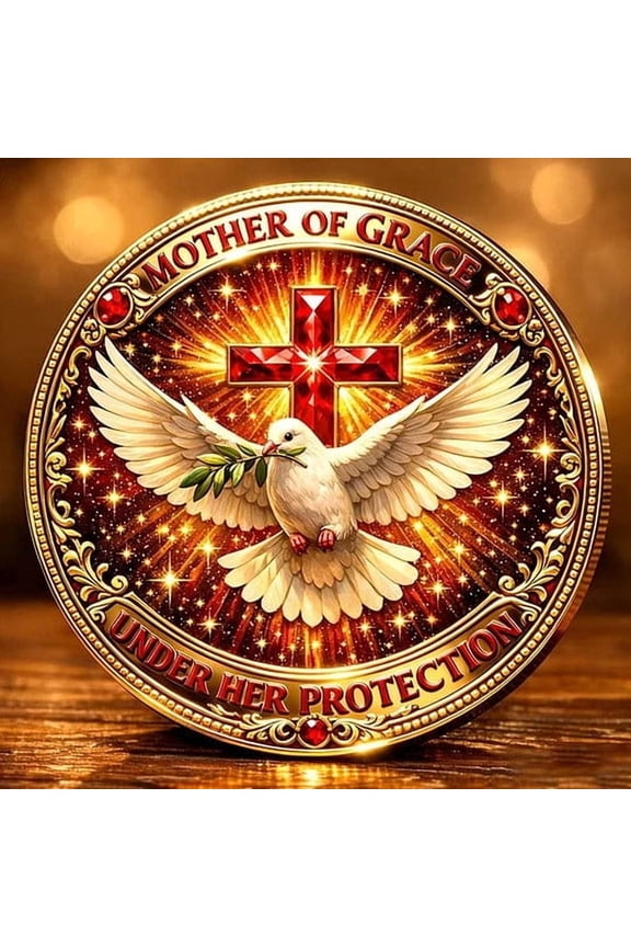 Catholic Holy Coin, Resurrection of Christ Commemorative Metal Coin in Gold Tone, Religious Keepsake for Collection, Gift, and Spiritual Display