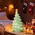 thumbnail image 1 of Hometravel Ceramic Christmas Tree with LED Light, Glowing Desktop Holiday Decoration, Miniature Seasonal Display for Home, Office, Gift, Festive Atmosphere, 1 of 8