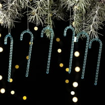 Hometravel Christmas Acrylic Candy Cane Pendant, 14cm Colored Transparent Tree Ornament, Festive Holiday Hanging Decoration