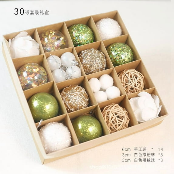Hometravel Christmas Ball Ornament Set, 30 Pc Hanging Decorations for Tree, Festive Shiny Balls for Holiday Party, Home Decoration, Colorful Assortment