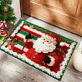 thumbnail image 1 of Hometravel Christmas Embroidery Rug, Holiday Theme Floor Mat for Living Room, Non-Slip Bathroom Kitchen Carpet, Festive Home Entrance Decor, 1 of 6