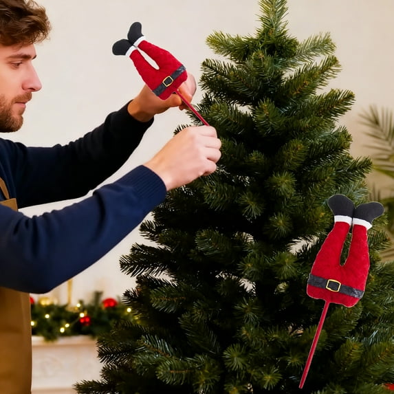 Hometravel Christmas Fabric Elves Leg Decor, Hanging Ornaments for Scene Decoration, Whimsical Elf Leg Design for Holiday Display and Arrangements