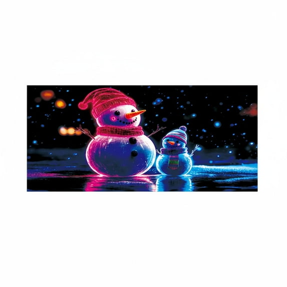 Hometravel Christmas Fluorescent Garage Door Cover, UV Reactive Holiday Background Banner, Bright Outdoor Decoration for Seasonal Display