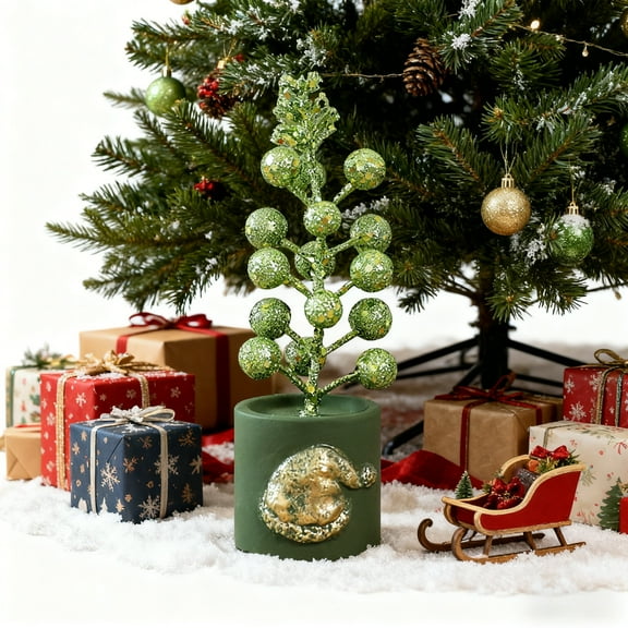 Hometravel Christmas Fruit Branch Arrangement, 13-Piece Berry Spray Ornament, Natural Style Holiday Decor for Mantel, Table Centerpiece Display