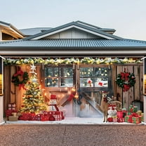 Hometravel Christmas Garage Background Cloth, Festive Photography Prop Backdrop, Seasonal Hanging Fabric for Photo Shoots, Holiday Atmosphere Creation