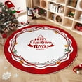 thumbnail image 1 of Hometravel Christmas Round Area Rug, Festive Holiday Floor Mat with Crystal Velvet, Decorative Living Room Carpet for Seasonal Home Decor, Gift, Display, 1 of 3