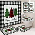 thumbnail image 1 of Hometravel Christmas Shower Curtain Set, Santa Design Bathroom Background Cloth, Complete Bathroom Decor with Mat and Toilet Cover, 1 of 6