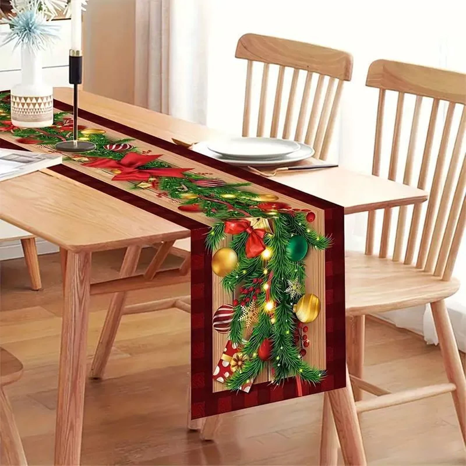 Hometravel Christmas Tablecloth, Snowman Pattern Holiday Table Cover, Festive Dining Decor for Kitchen and Party Tables