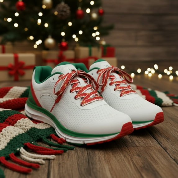 Hometravel Christmas Themed Shoelaces, Festive Pattern Printed Laces for Sneakers, Durable Polyester Shoelaces for Holiday Style, Casual Wear, Daily Use