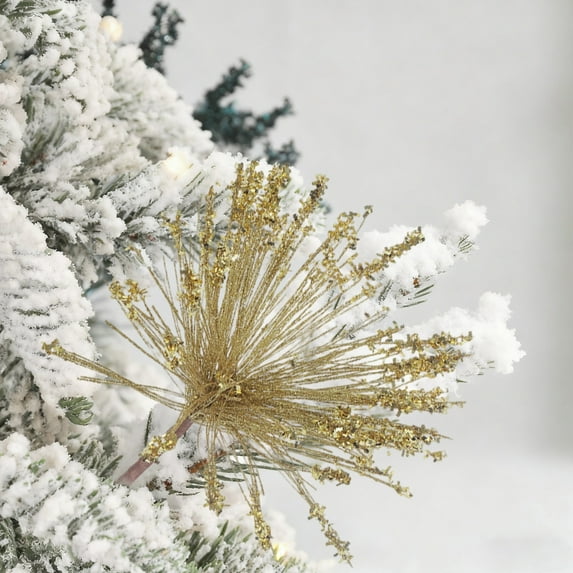 Hometravel Christmas Tinsel Branch Decor, Gold Powder Firecracker Tassel Bouquet Accessories, Sparkling Tree Decoration for Home, Party Display