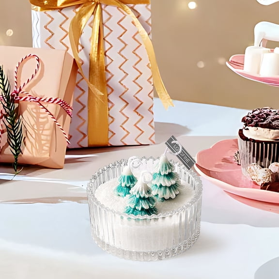 Hometravel Christmas Tree Shaped Scented Candle, Winter Forest Aroma Holiday Candle for Home Decor, Cotton Wick Decorative Candle for Table, Mantel, Gift, No Lid