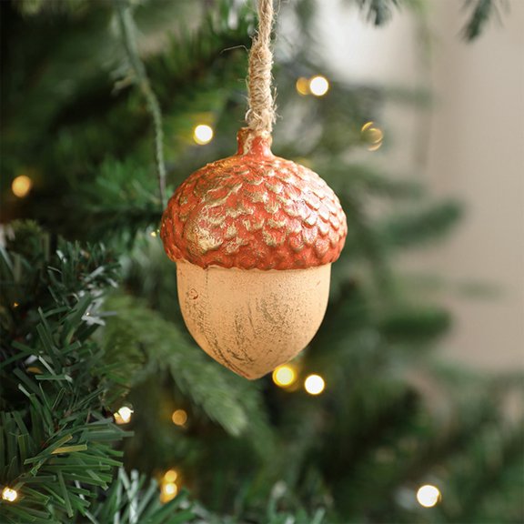 Hometravel Christmas Wooden Nut Pendant, Hazelnut and Acorn Theme Tree Ornament, Natural Wood Accessories for Holiday Decor, Rustic Christmas Decorative Element