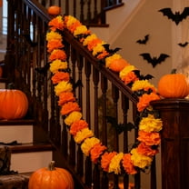 Hometravel Chrysanthemum Flower String, Simulation Marigold Festival Garland, Thanksgiving Celebration Decor for Door, Wall Display