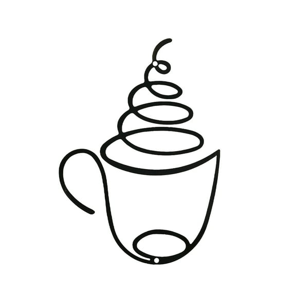 Hometravel Coffee Themed Wall Hanging Decor, Coffee Shop Style Home Iron Crafts Decoration, Interior Wall Art for Kitchen and Dining, Decorative Metal Art for Home and Cafe