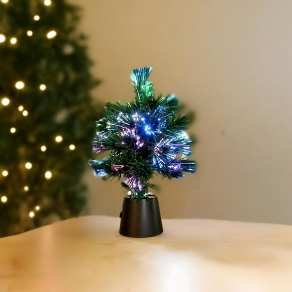 Hometravel Colorful Fiber Optic Christmas Tree, Illuminated Tabletop Holiday Ornament, Light Up Christmas Decor with Changing Colors for Home, Party, Gift