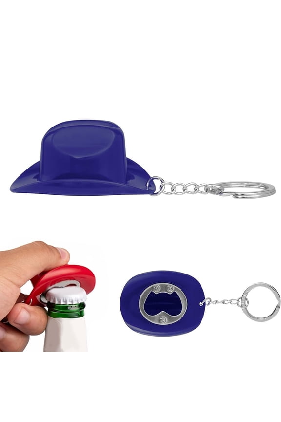 Cowboy Hat Design Bottle Opener Keychain, Rustic Western Theme Beer Opener Tool, Portable ABS Keychain for Party, Themed Bar Decoration and Practical Gadget