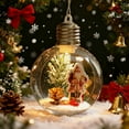 thumbnail image 1 of Hometravel Creative Santa Ornament Ball, Lighted Transparent Hanging Sphere, Plastic Christmas Tree Pendant with LED for Festive Atmosphere Decor, 1 of 6