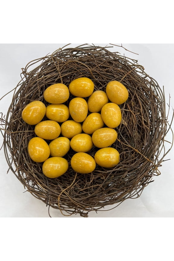 Crystal Mini Easter Eggs, 20mm Agate Stone Bird Egg Decorations, Set of 10 Natural Looking Gemstone Eggs for Bowl, Tiered Tray, Spring Display