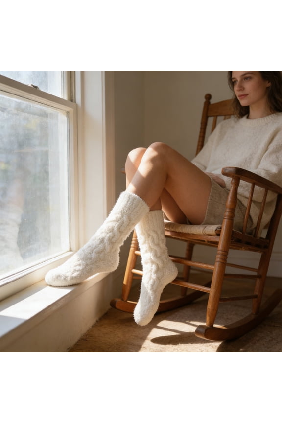 Cute Puffy Fleece Socks for Women, Thickened Fuzzy Warm Slipper Socks, Super Soft Cozy Sleeping Socks, Winter Warm and Breathable Socks for Home