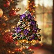 Hometravel DIY Christmas Tree Ornaments, Bee Theme Acrylic Hanging Pendants, Funny Holiday Party Decor for Gift Giving