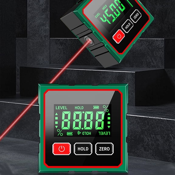 Hometravel Digital Laser Inclinometer, 360 Degree Angle Measurement Tool, High Precision Digital Level with Laser Pointer, Professional Measuring Instrument