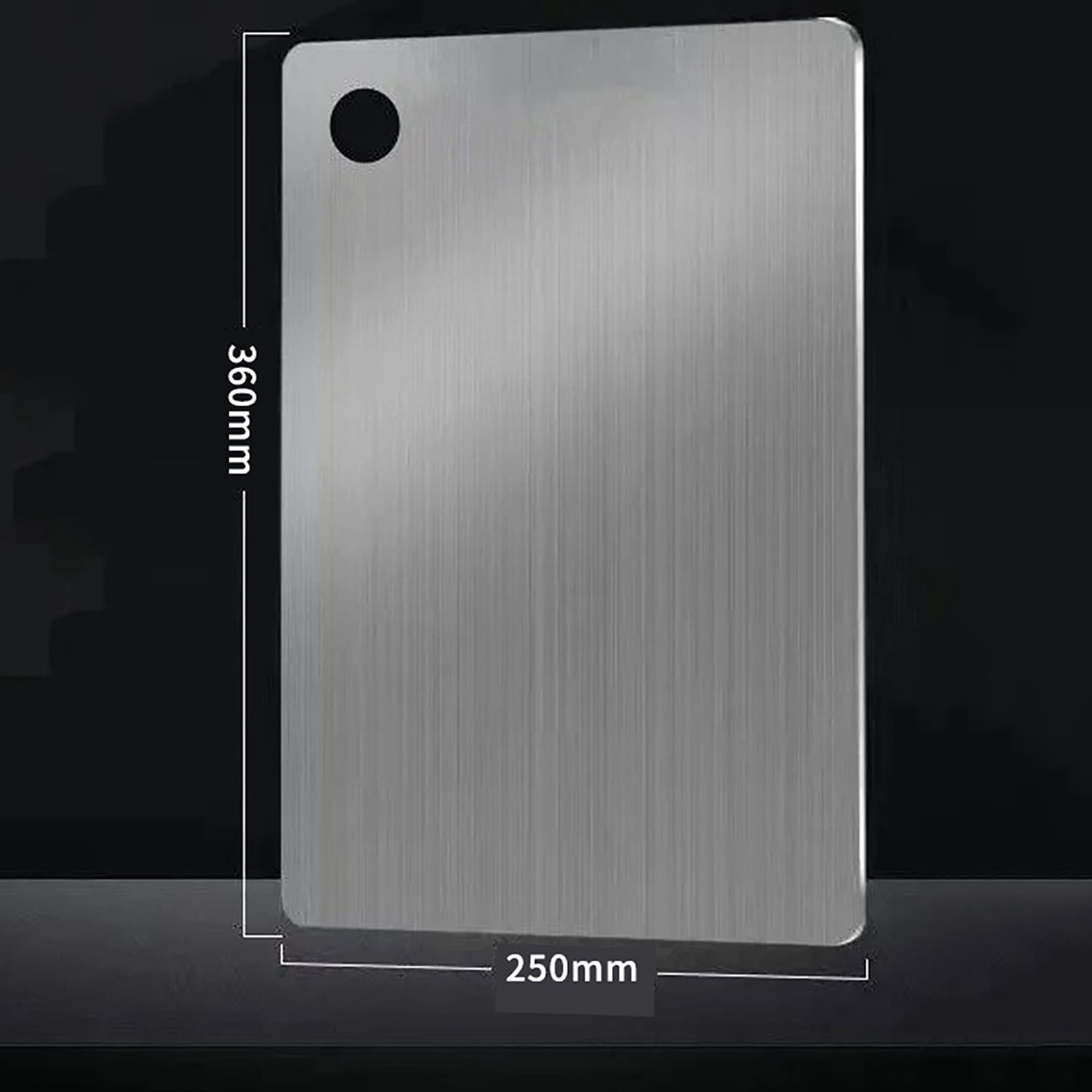 Hometravel Double Sided Stainless Steel Cutting Board, 1mm Thick Chopping Mat with Hanging Hole, Kitchen Prep Surface for Meat, Vegetables, Fruit