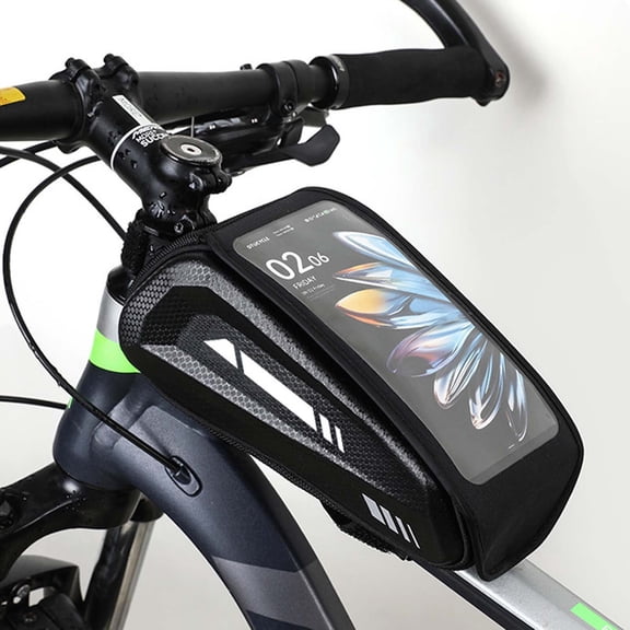 Hometravel EVA Hardshell Waterproof Cycling Phone Touch Screen, Bicycle Front Beam Bag with Clear Window, Shockproof Handlebar Mount Case for Smartphone Navigation