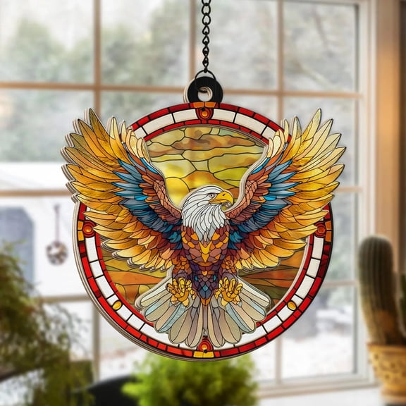 Hometravel Eagle Themed Sun Catcher, 15cm Decorative Window Ornament, Light Reflecting Decor for Home, Office, Personal Space