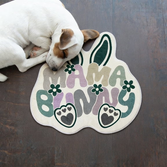 Hometravel Easter Bunny Floor Mat, Dirt Proof and Wear Resistant Entrance Carpet, Non-Skid Decorative Door Mat for Home, Patio, and Spring Holiday Decor