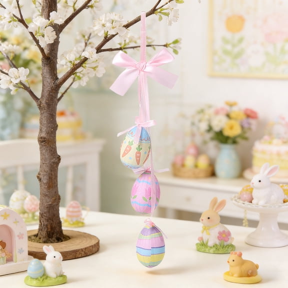 Hometravel Easter Egg String Lights, Foam Wrapped Egg Garland, Battery Operated Hanging Lights for Spring Party, Home Decor