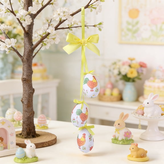 Hometravel Easter Egg String Lights, Foam Wrapped Egg Garland, Battery Operated Hanging Lights for Spring Party, Home Decor