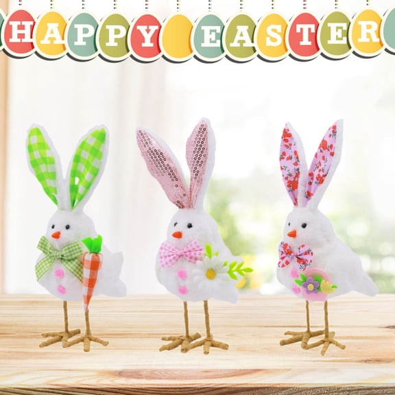 Hometravel Easter Gnome Ornaments, 3Pcs Spring Bird Figurine Set, Cute Holiday Decorations for Home, Shelf, Tabletop, Party Centerpiece