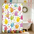 thumbnail image 1 of Hometravel Easter Holiday Bathroom Shower Curtain, Decorative Fabric Linen Curtain with Hooks, No Drill Installation Water Resistant Curtain, Seasonal Bath Decor for Home and Apartment, 1 of 6
