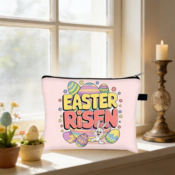 Hometravel Easter Toiletry Bag, Portable Travel Cosmetic Storage Pouch with Anti-Slip Chain, 21x15cm Wash Bag for Outdoor Camping Holiday Gift