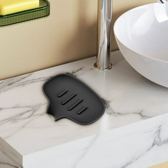 Hometravel Elliptical Soap Box with Drainage, No Punching Installation Soap Dish for Bathroom, No Water Accumulation Soap Holder with Guide Design