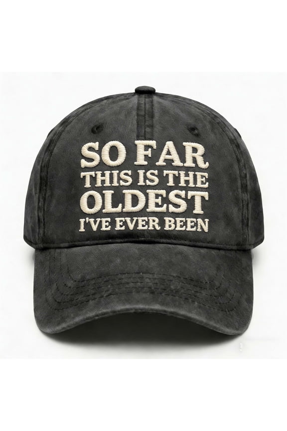 Embroidered Baseball Cap, Vintage Style Stitched Hat, Casual Adjustable Dad Hat for Adults