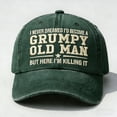 thumbnail image 1 of Hometravel Embroidered Hat, I Never Thought I Become A Hot Tempered Old Man Cap, Funny Adult Novelty Baseball Hat, Adjustable, 1 of 6
