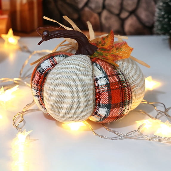 Hometravel Festival Pumpkin Knitted Ornament, Colorful Window Decoration Simulation Pumpkin, Handcrafted Fall Decor for Mantel Shelf Table Display