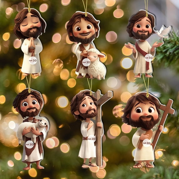 Hometravel Figure Doll Keychain, 6-piece 2D Acrylic Character Set, Retro Design Pendant for Backpack and Car Mirror
