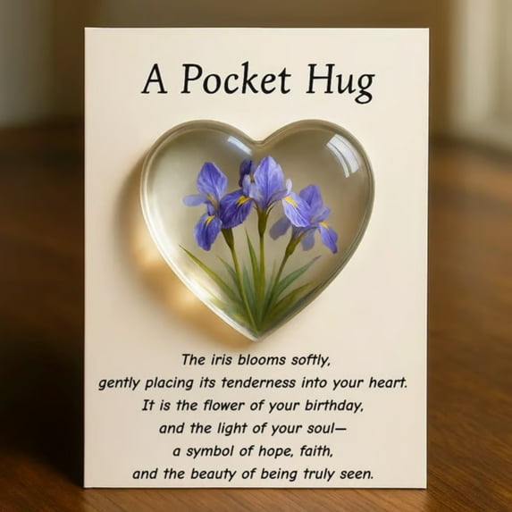 Hometravel Floral Pocket Card, Card with Flower Design for Special Occasions, Decorative Greeting Card for Tokens and Keepsakes