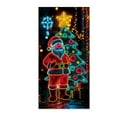 thumbnail image 1 of Hometravel Fluorescent Christmas Door Cover, UV Reactive Santa Tree Pattern, Dark Glowing Party Background for Holiday Decoration, 1 of 2
