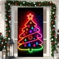 thumbnail image 1 of Hometravel Fluorescent Christmas Tree Door Curtain, Glowing Holiday Party Entrance Decor, Light-Up Front Door Porch Display for Seasonal Celebration, 1 of 6