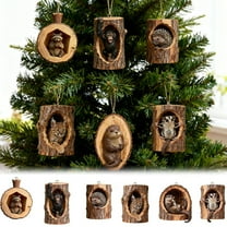 Hometravel Forest Animal Christmas Ornaments, Acrylic Tree Hanging Decorations, Cute Woodland Creature Themed Holiday Decor for Family, Home Display