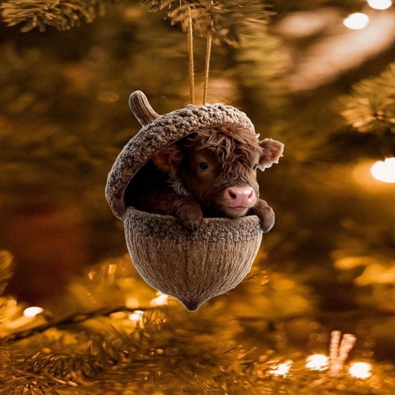 Hometravel Forest Animal Ornaments, Christmas Tree Decorations with Acorn Designs, Holiday Hanging Pendants for Seasonal Display and Festive Decor