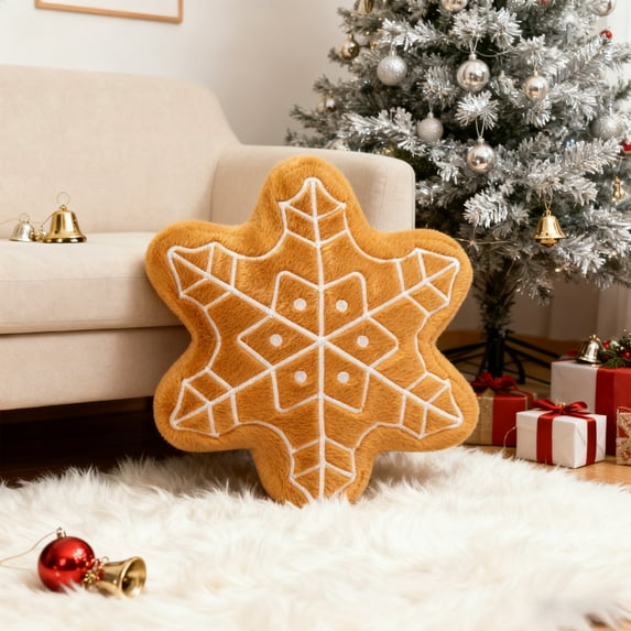 Hometravel Gingerbread Man Pillow, Holiday Themed Throw Cushion for Christmas Decor, Soft Plush Decorative Pillow for Sofa, Bed, Gift, Seasonal Home Celebration
