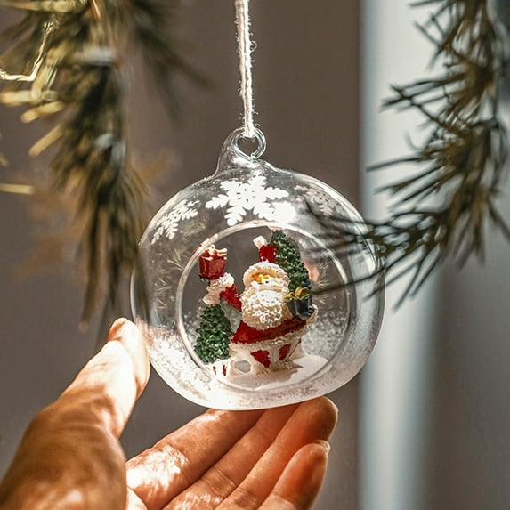 Hometravel Glass Ball Christmas Ornaments, Traditional Holiday Tree Hanging Decor, Shiny Christmas Ball Decorations for Indoor, Gift, Seasonal Display