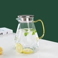 thumbnail image 1 of Hometravel Glass Water Pitcher, Large Capacity Beverage Container with Stainless Steel Lid, Diamond Pattern Jug for Juice Iced Tea, 1 of 3